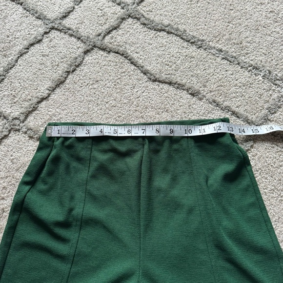 Zara pull on trousers flare knit pants emerald green high rise medium - Picture 5 of 7